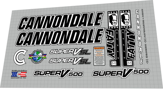 CANNONDALE Super V 500 (1999) Frame Decal Set
