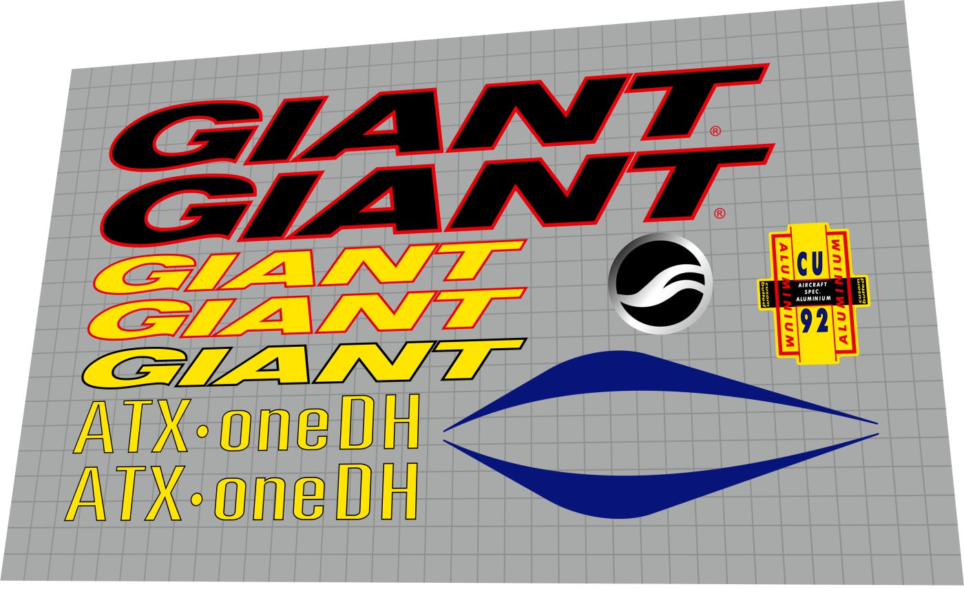 GIANT ATX (1999) DH 1 Frame Decal Set - Bike Decal Replace