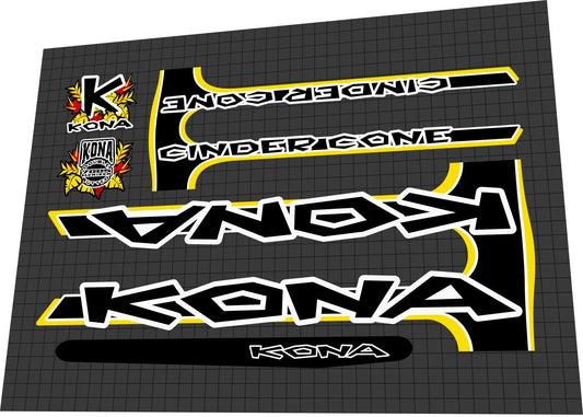 KONA Cinder Cone (1999) Frame Decal Set - Bike Decal Replace