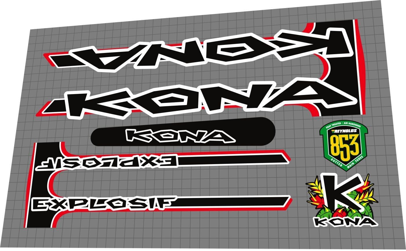 KONA Explosif (1999) Frame Decal Set - Bike Decal Replace