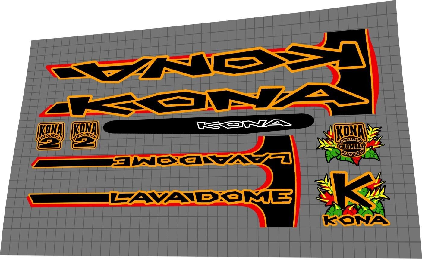 KONA Lava Dome (1999) Frame Decal Set - Bike Decal Replace