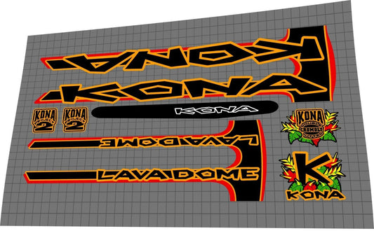 KONA Lava Dome (1999) Frame Decal Set - Bike Decal Replace
