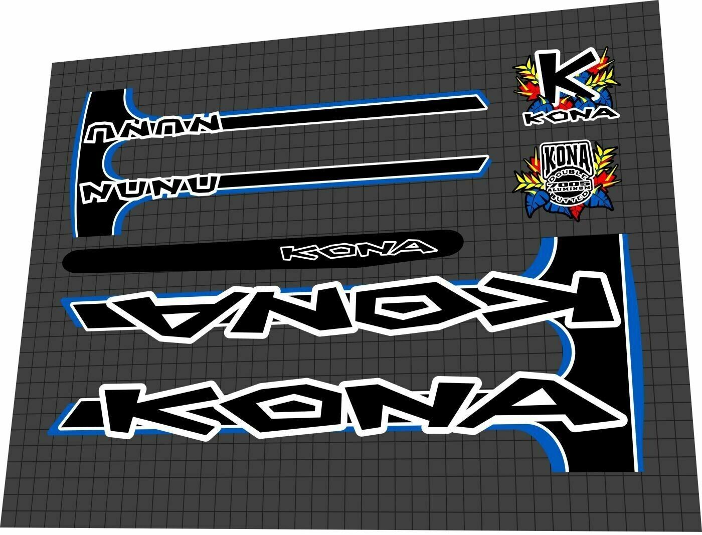KONA Nunu (1999) Frame Decal Set - Bike Decal Replace