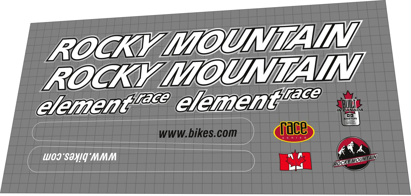 ROCKY MOUNTAIN Element Race (1999) Frame Decal Set
