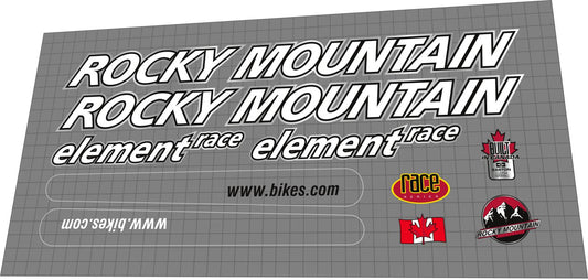 ROCKY MOUNTAIN Element Race (1999) Frame Decal Set
