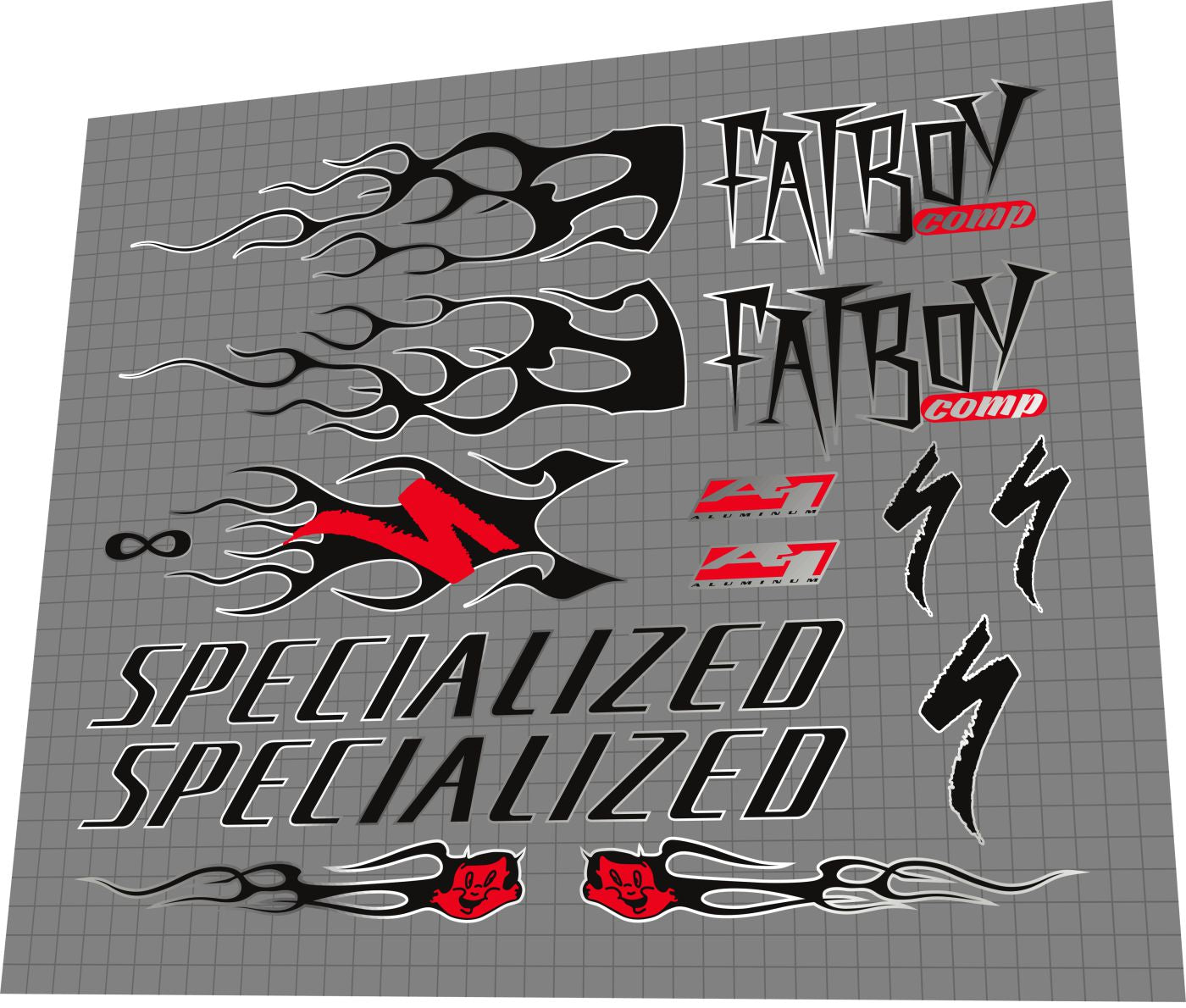 SPECIALIZED Fatboy A1 Comp (1999) Frame Decal Set
