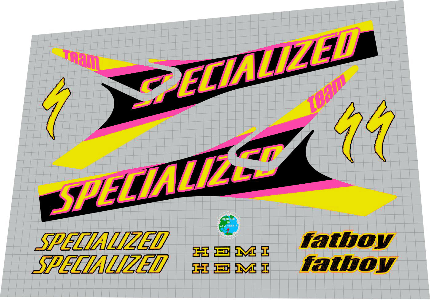 SPECIALIZED Fatboy (1999) Hemi Team 20' Frame Decal Set