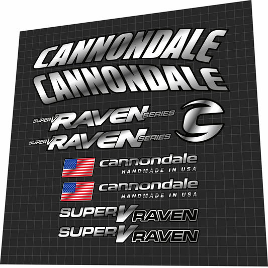 CANNONDALE SuperV (1999) Raven Series Frame Decal Set - Bike Decal Replace