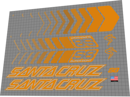SANTA CRUZ Super 8 (2000-2002) Frame Decal Set - Bike Decal Replace