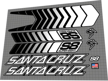 SANTA CRUZ Super 8 (2000-2002) Frame Decal Set - Bike Decal Replace