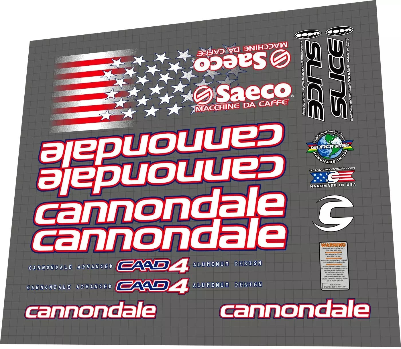 CANNONDALE Saeco Team (2000) CAAD4 R1000 Frame Decal Set - Bike Decal Replace