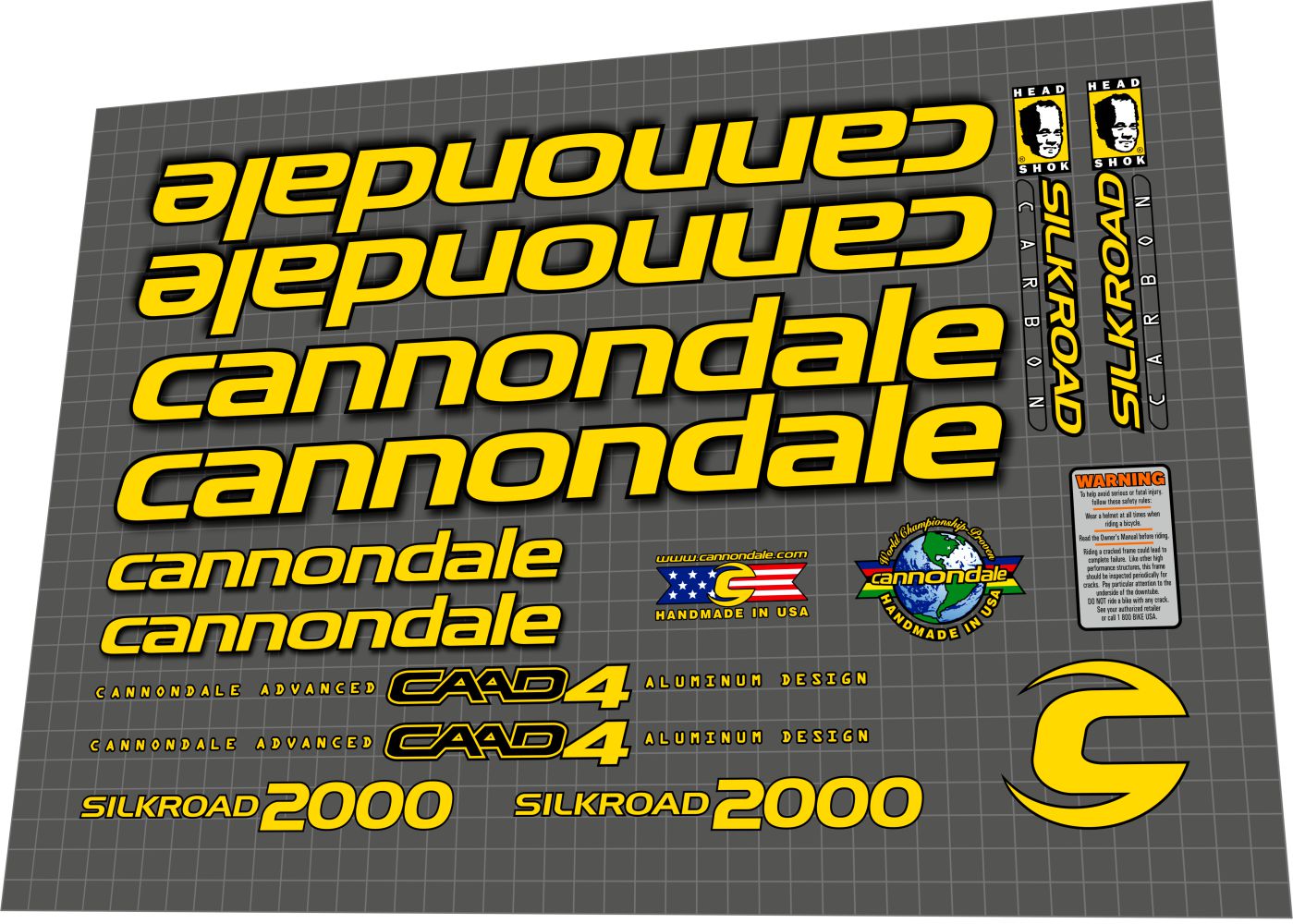 CANNONDALE Silk Road 2000 (2000) Frame Decal Set