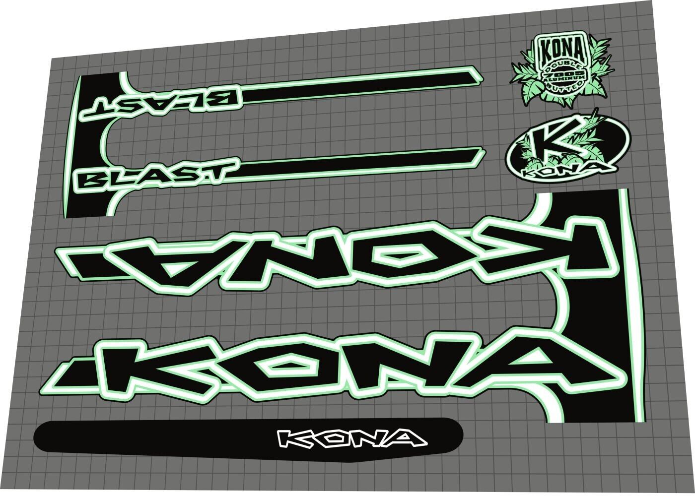 KONA Blast (2000) Frame Decal Set - Bike Decal Replace