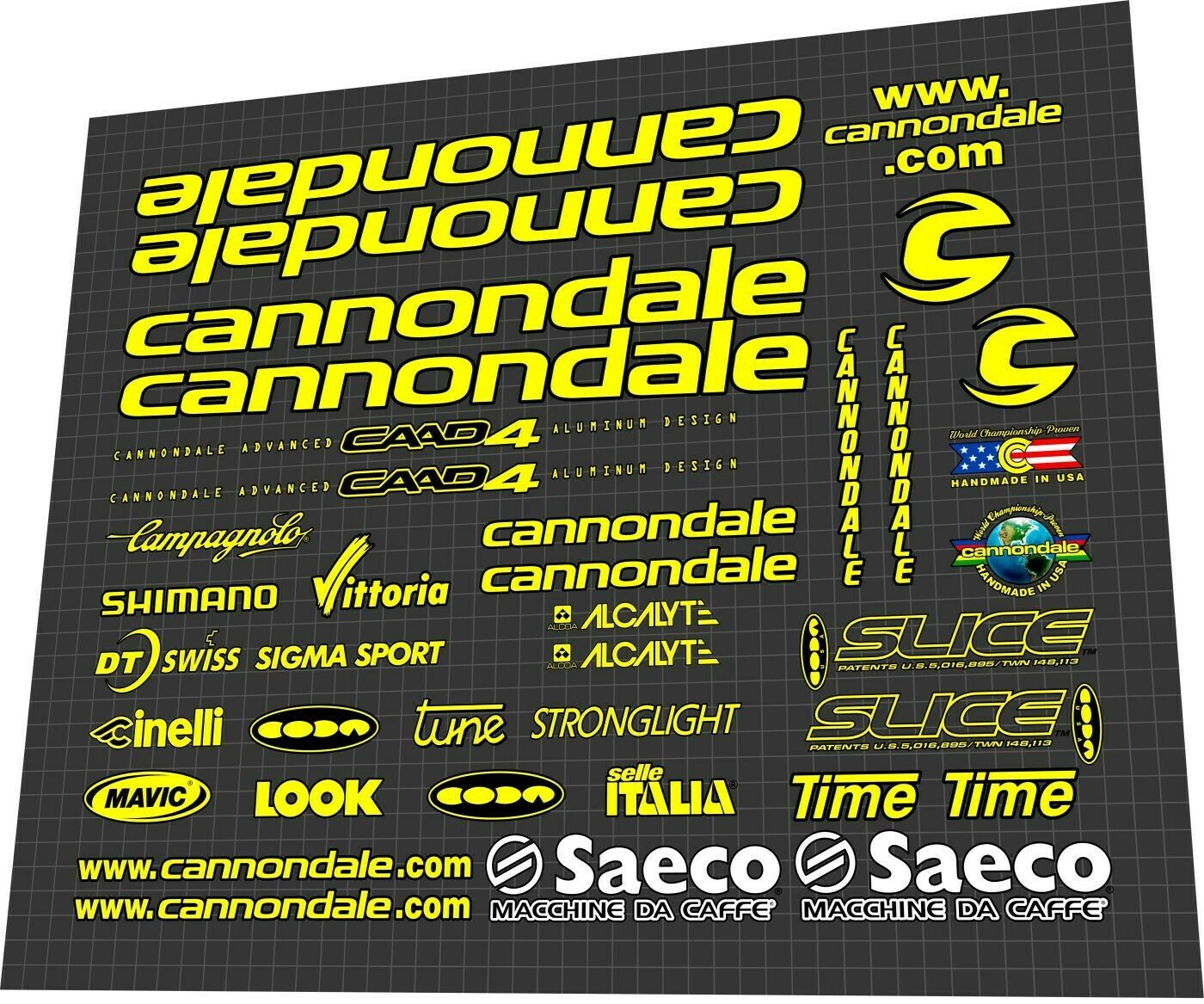 CANNONDALE Saeco Team (2000) CAAD4 Mario Cipollini's Frame Decal Set - Bike Decal Replace