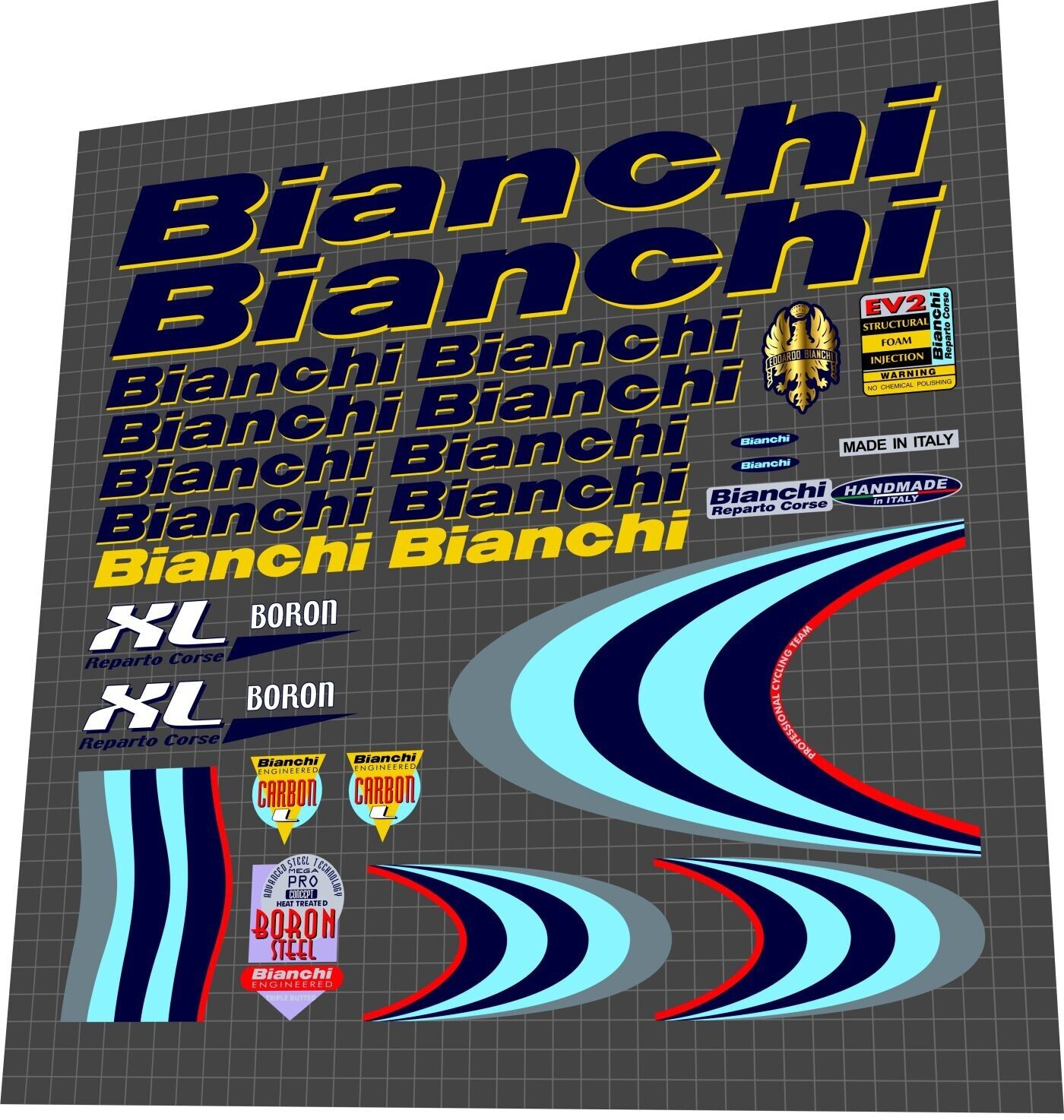 BIANCHI XL (2001) Boron Frame Decal Set