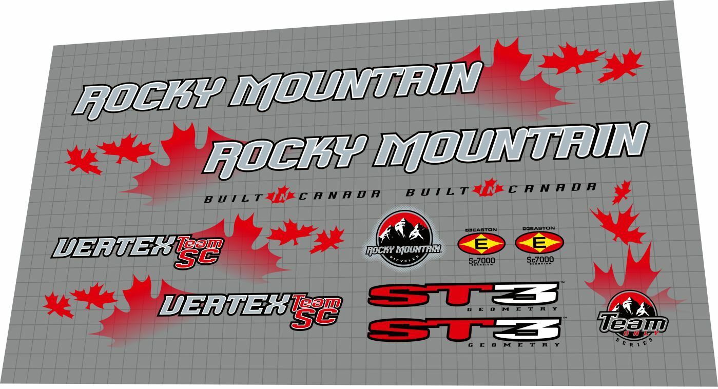 ROCKY MOUNTAIN Vertex (2001) Team SC Frame Decal Set - Bike Decal Replace