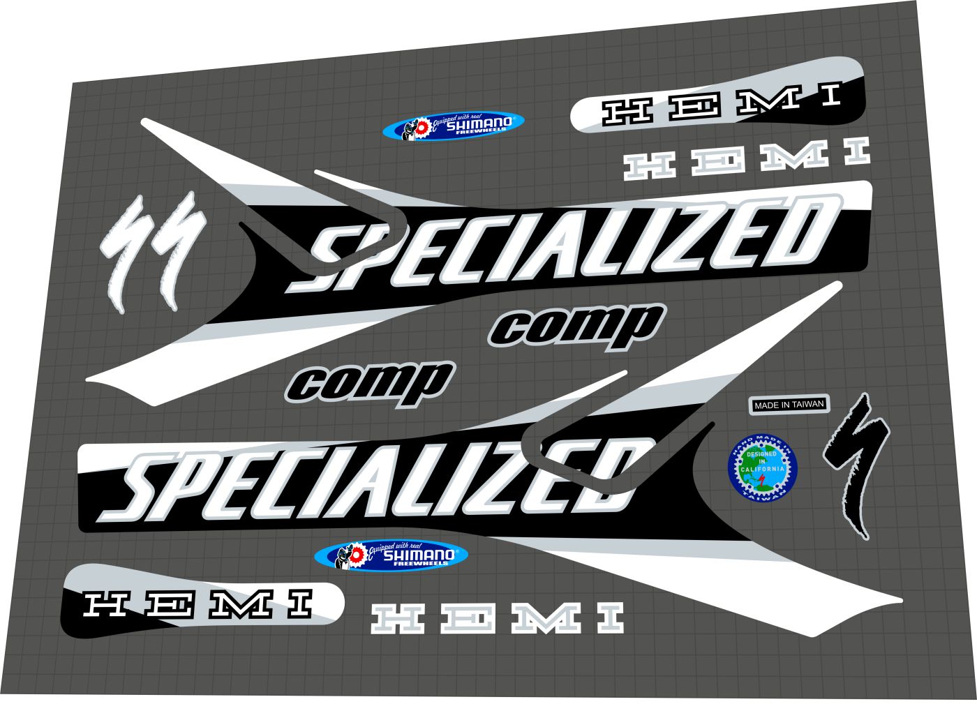 SPECIALIZED Fatboy Hemi Comp (2001) Frame Decal Set