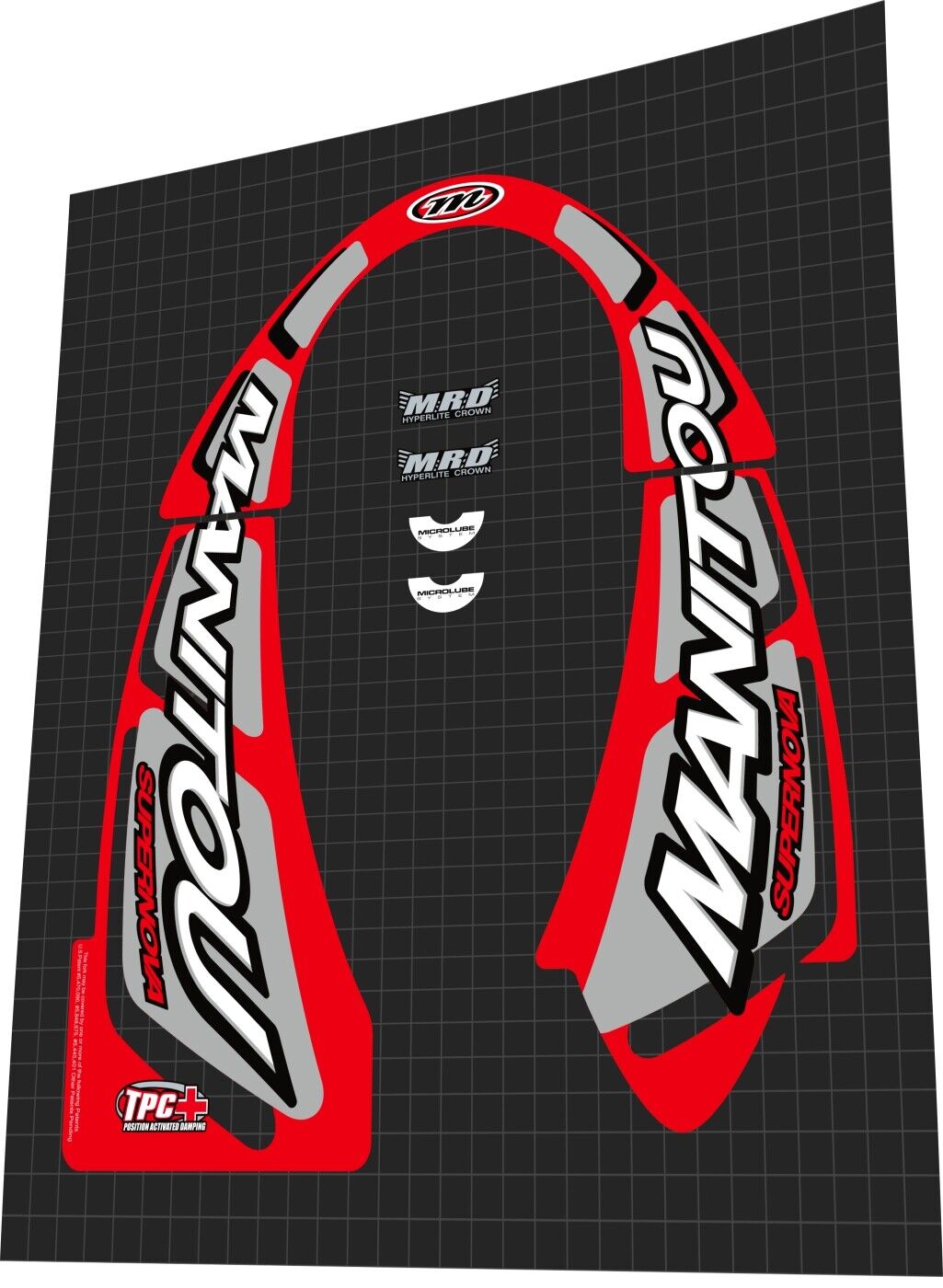 MANITOU Supernova (2001) Fork Decal Set - Bike Decal Replace