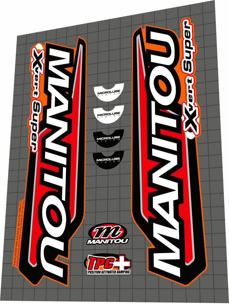 MANITOU X-Vert (2001) Super Fork Decal Set - Bike Decal Replace