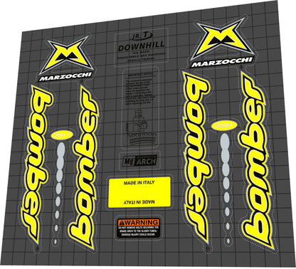 MARZOCCHI Bomber (2001) Junior T Fork Decal Set - Bike Decal Replace