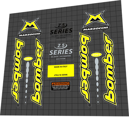 MARZOCCHI Bomber (2001) Series Z5 Fork Decal Set - Bike Decal Replace