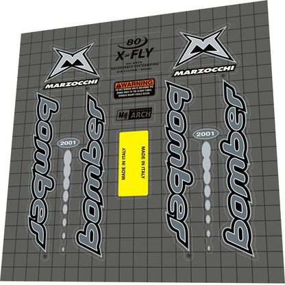 MARZOCCHI Bomber (2001) X Fly 80 Fork Decal Set - Bike Decal Replace