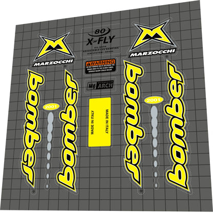 MARZOCCHI Bomber (2001) X Fly 80 Fork Decal Set - Bike Decal Replace