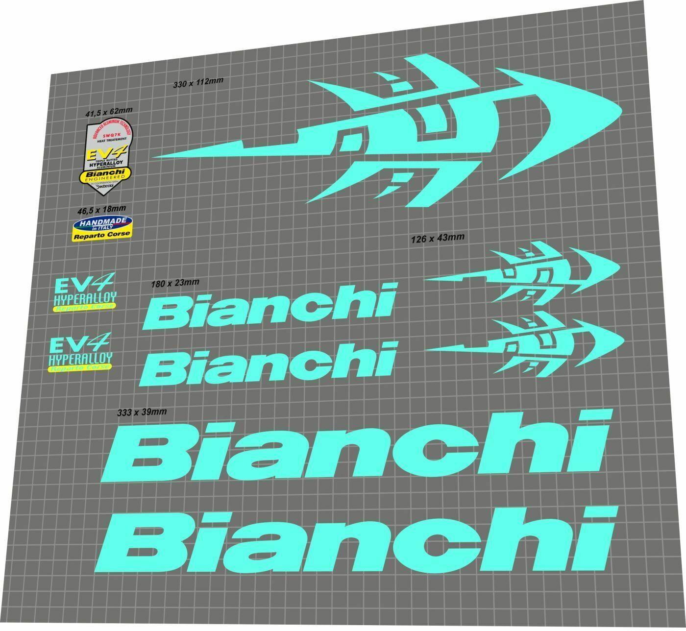 Bianchi Bicycles Logo Stickers In Custom Colors And Sizes - Foto 1