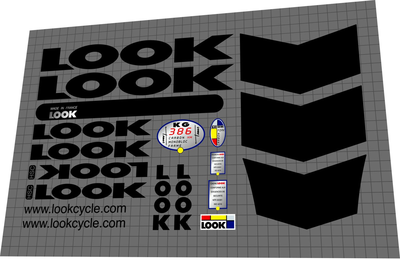 LOOK KG 386 (2002) Frame Decal Set