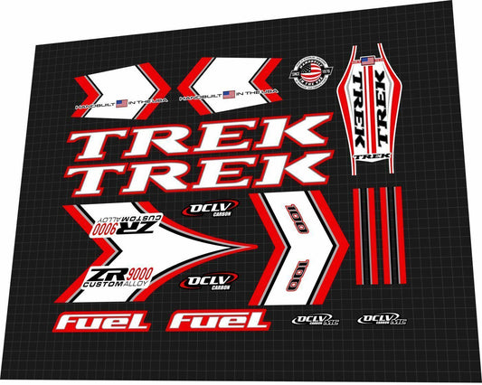 TREK Fuel 100 (2002) ZR 9000 Frame Decal Set - Bike Decal Replace