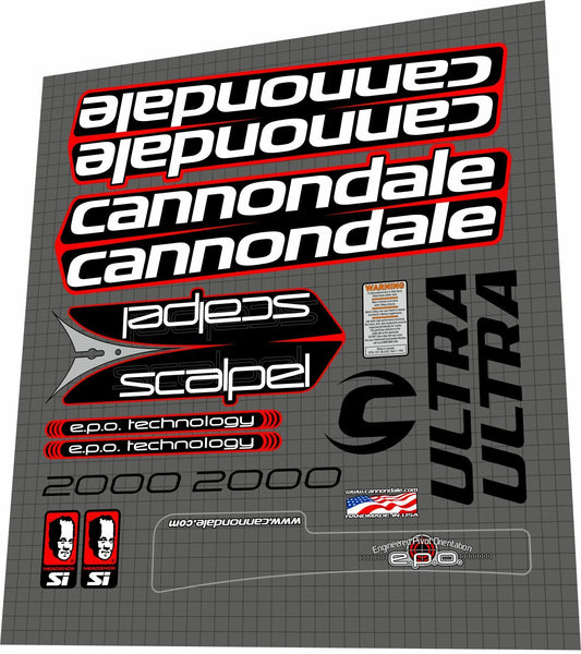 CANNONDALE Scalpel 2000 (2002) Frame Decal Set - Bike Decal Replace