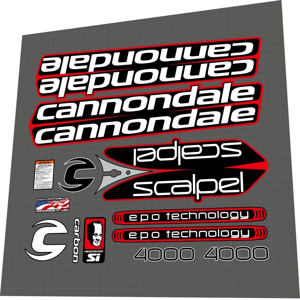 CANNONDALE Scalpel 4000 (2002) Frame Decal Set - Bike Decal Replace