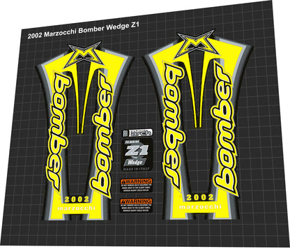 MARZOCCHI Bomber (2002) Wedge Z1 Fork Decal Set - Bike Decal Replace