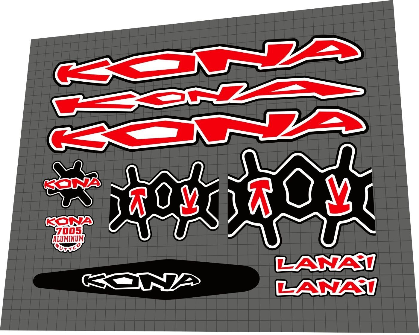 KONA Lana'i (2003) Frame Decal Set - Bike Decal Replace