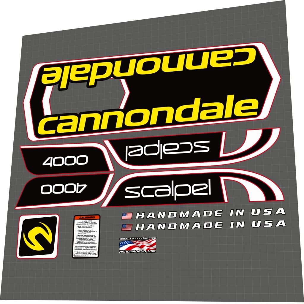 CANNONDALE Scalpel 4000 (2003) Frame Decal Set - Bike Decal Replace