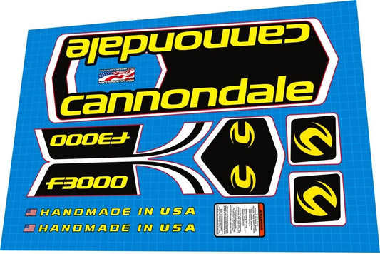 CANNONDALE F3000 SL (2003) Frame Decal Set - Bike Decal Replace