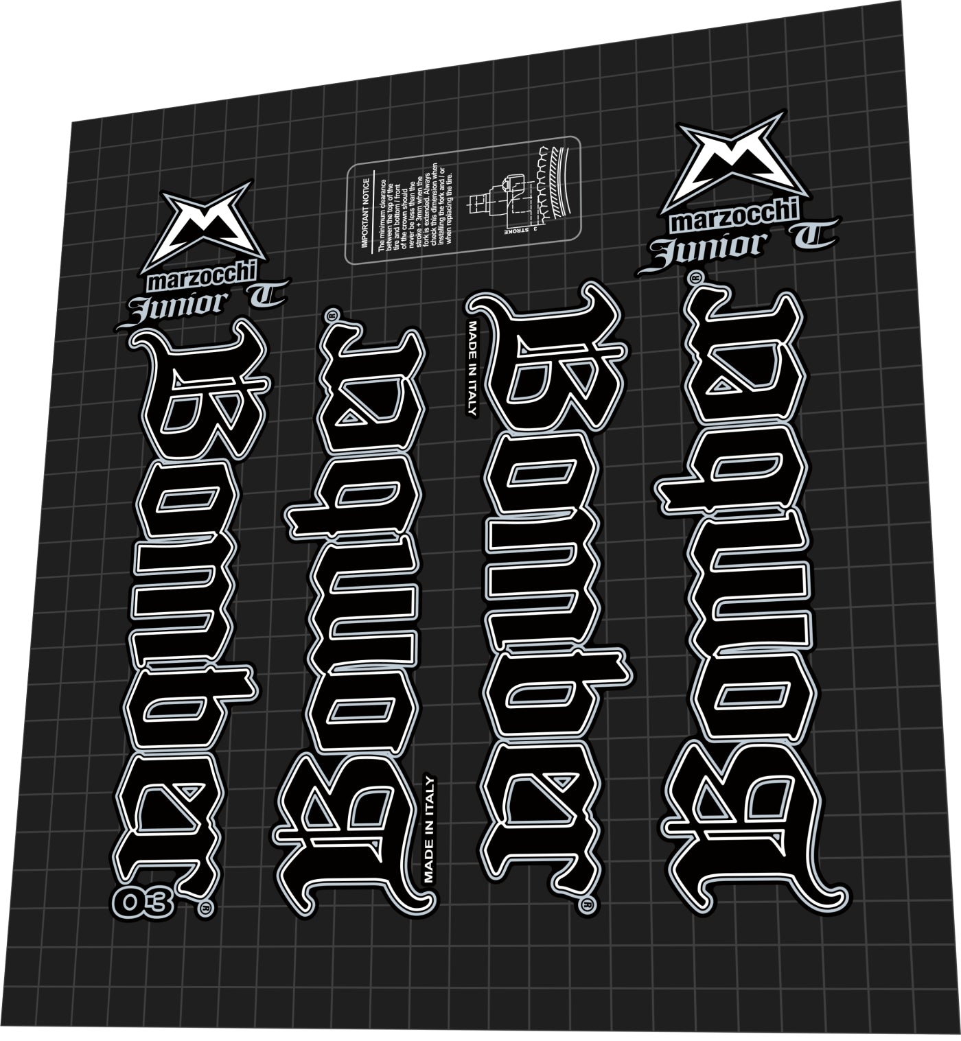 MARZOCCHI Bomber Junior T (2003) Fork Decal Set