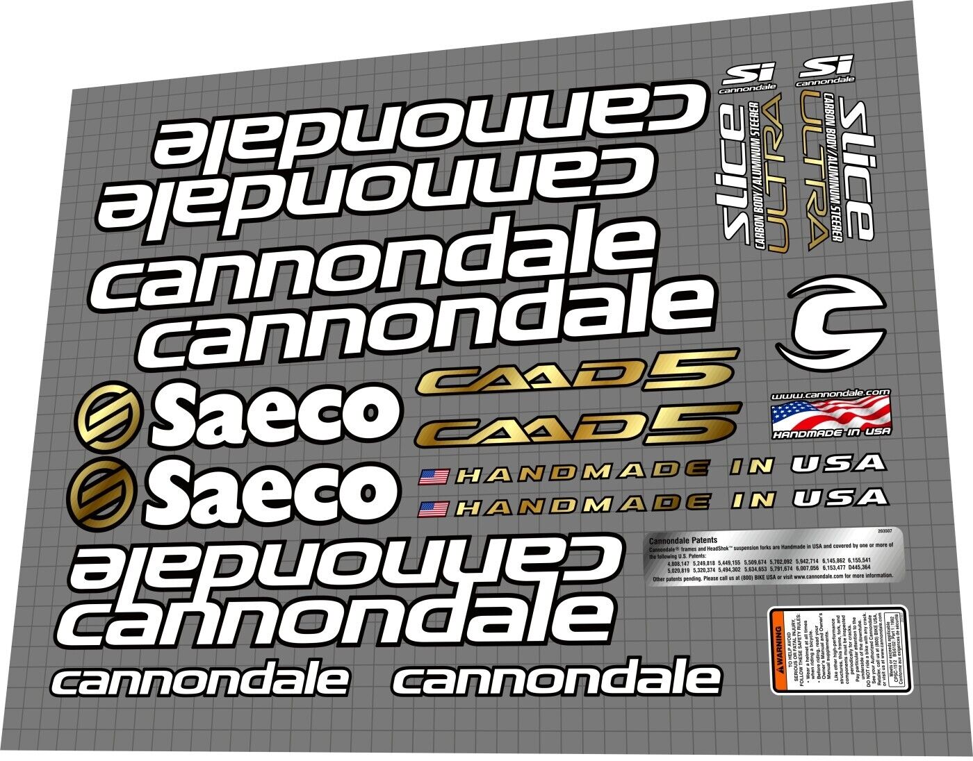 CANNONDALE Saeco Team (2004) CAAD5 Frame Decal Set - Bike Decal Replace
