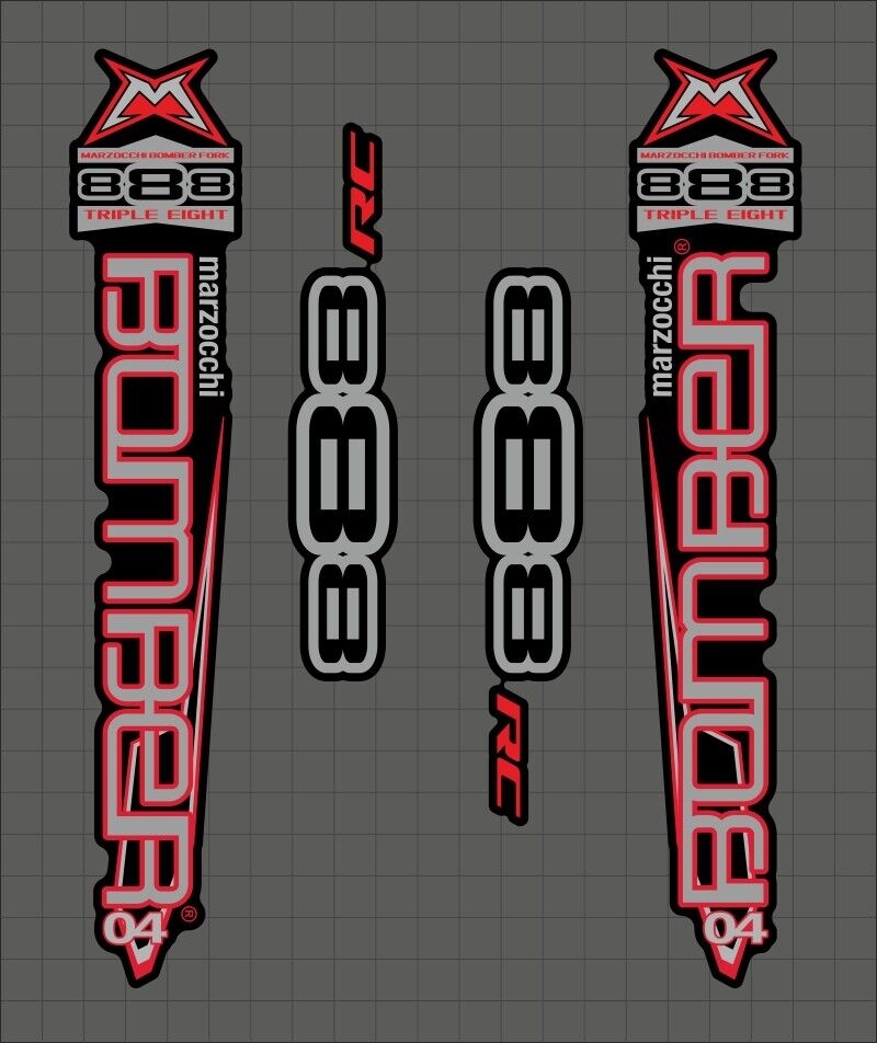 MARZOCCHI Bomber (2004) 888 RC Fork Decal Set - Bike Decal Replace
