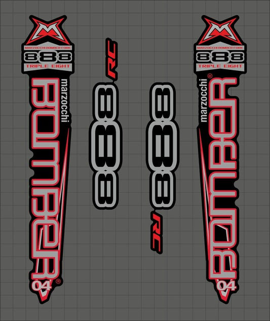 MARZOCCHI Bomber (2004) 888 RC Fork Decal Set - Bike Decal Replace