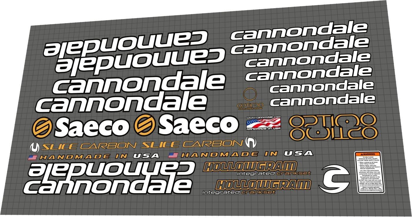 CANNONDALE Saeco Team (2004) Optimo Frame Decal Set - Bike Decal Replace