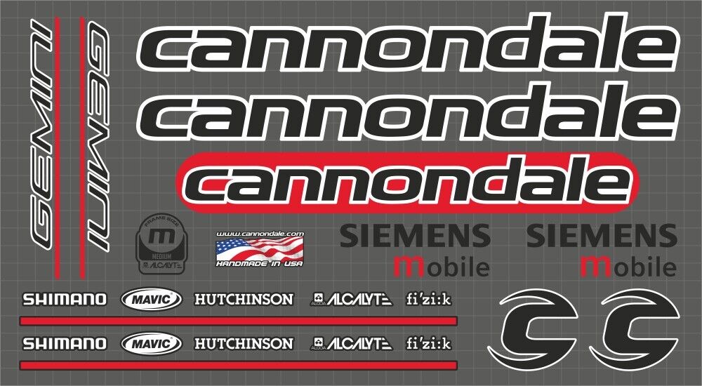 CANNONDALE Gemini 900 (2004) Siemens Team Replica Frame Decal Set - Bike Decal Replace