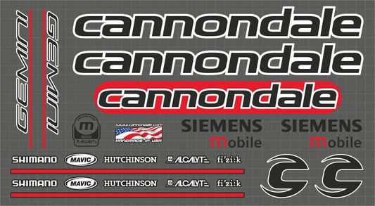 CANNONDALE Gemini 900 (2004) Siemens Team Replica Frame Decal Set - Bike Decal Replace