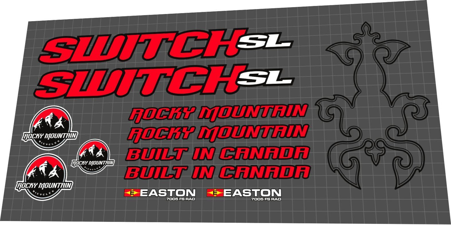 ROCKY MOUNTAIN Switch (2005) SL Frame Decal Set - Bike Decal Replace