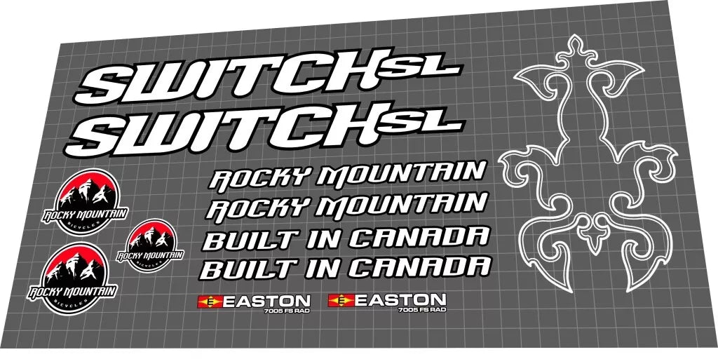 ROCKY MOUNTAIN Switch SL (2005) Frame Decal Set