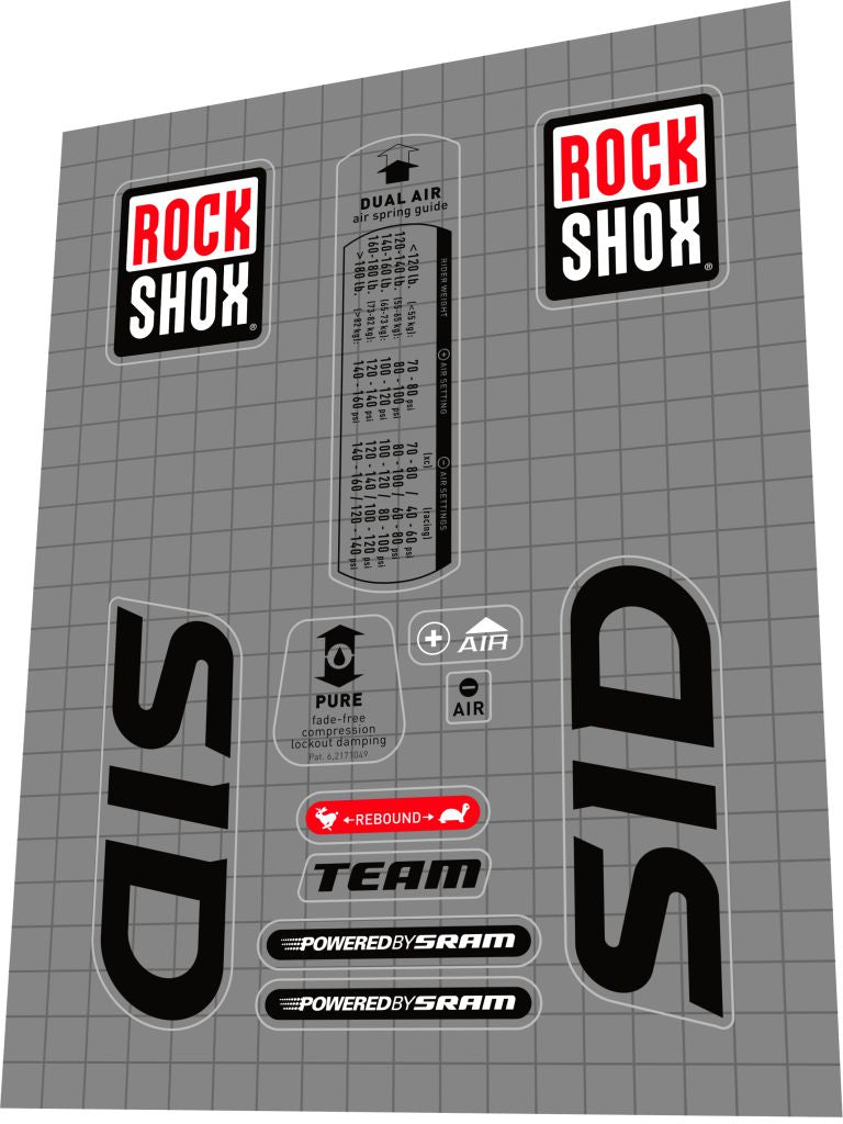 ROCKSHOX SID (2005) Team Fork Decal Set