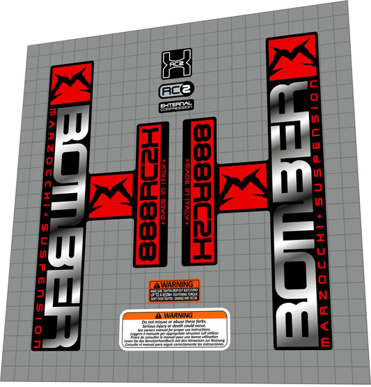 MARZOCCHI Bomber 888 RC2X (2006) Fork Decal Set