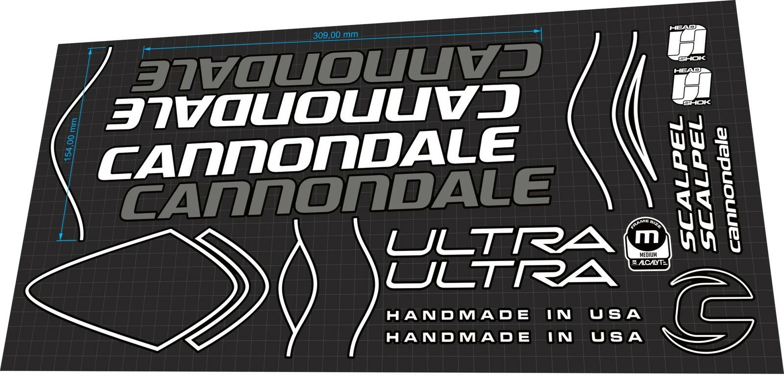 CANNONDALE Scalpel 5 (2007) Frame Decal Set - Bike Decal Replace