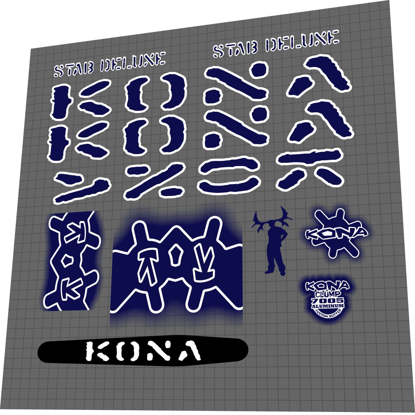 KONA Stab Deluxe (2008) Frame Decal Set - Bike Decal Replace