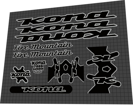 KONA Fire Mountain (2008) Frame Decal Set - Bike Decal Replace